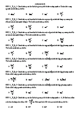Câu hỏi trắc nghiệm môn Hình 12 - Chương 2